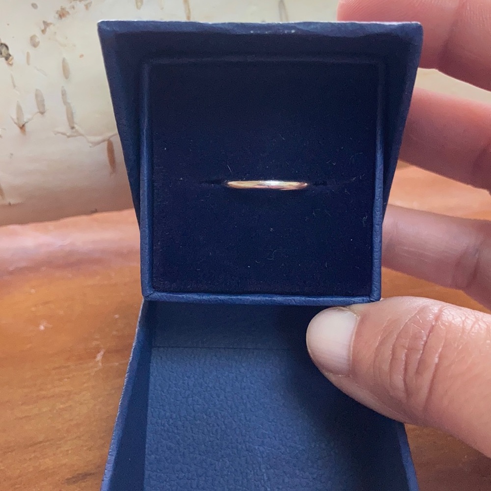 Blue Nile 14k white gold wedding band.